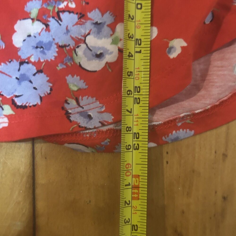 Lauren Ralph Lauren Red Cotton Floral Off Shoulder Top-Sz L-Preppy-Peasant - Picture 7 of 9